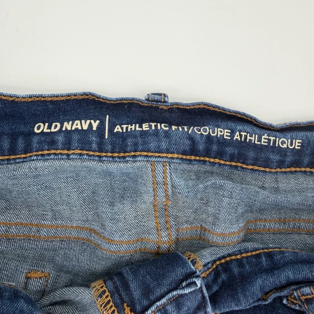Old Navy Mens Athletic Fit Jeans 38x32 Dark Blue Denim Stretch
